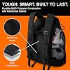Fitdom Heavy Duty Small Mesh Equipment Ball Bag w/Adjustable Backpack Shoulder Strap Design for Coach. 3 Different Size Compartments. Perfect for Soccer Football Volleyball Basketball & Water Sports