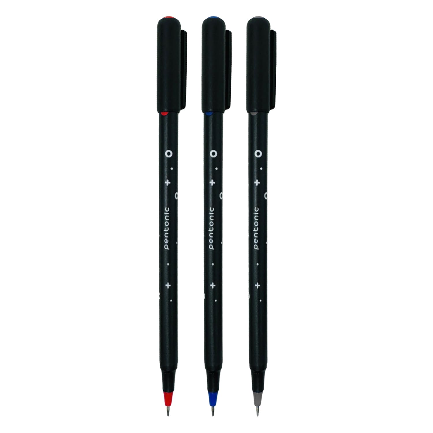 Pentonic Cipher 0.5mm Ball Pen, Tumbler Pack | Blue, Black & Red