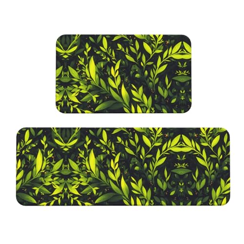 Alfombrillas de cocina Green Grass para un hogar cómodo y limpio 2