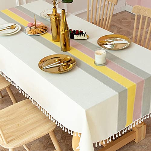 Nappe rectangulaire à pompons pour pique-nique et repas de fête - 7
