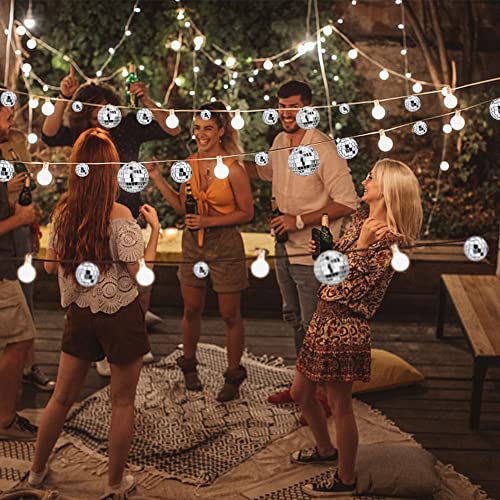 45 Pcs 0.79 Inch 0.98 Inch 1.18 Inch 1.57 Inch 1.97 Inch 2.36 Inch Disco Ball Cake Decoration Ornaments Reflective Mirror Ball Cake Decoration 70S Disco Themed Party Christmas Tree Decoration #TOP3