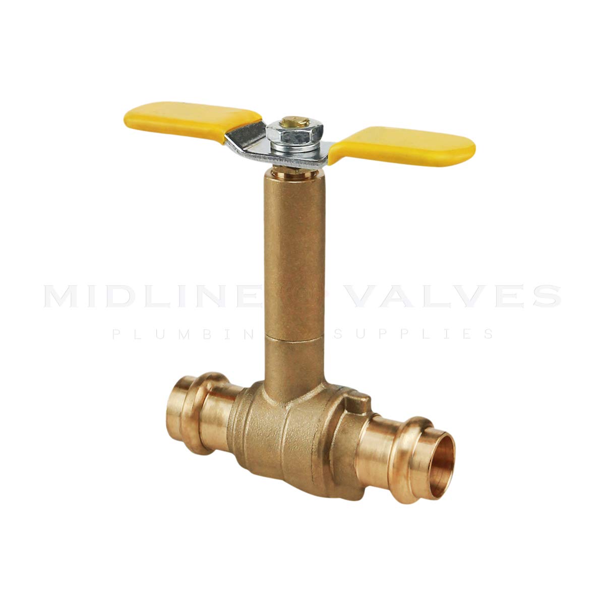 Midline Valve 752R256-10 Lot de 10 robinets à boisseau sphérique en laiton de qualité supérieure, longue poignée en T, avec raccords de 1,9 cm