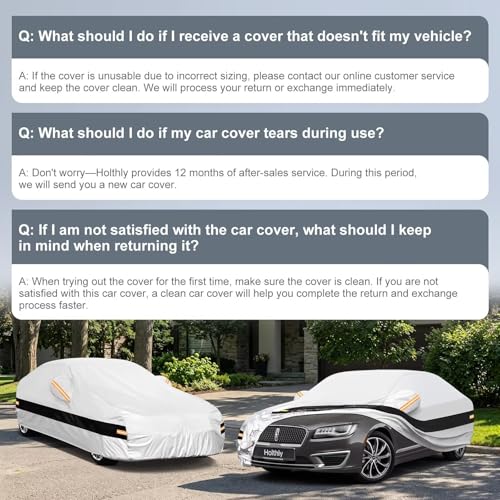 Image of 10 Layers Sedan Car Cover Custom Fit for Lincoln MKZ (2013-2026), Waterproof All Weather for Automobiles, Outdoor Full Cover Sun Dust Rain Protection with Cotton. Silver