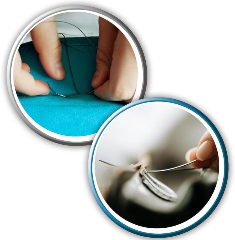 Miniatura 7 de Juego de agujas de coser a mano resistentes, 15 agujas para tapicería, cuero, reparación de lona de alfombra