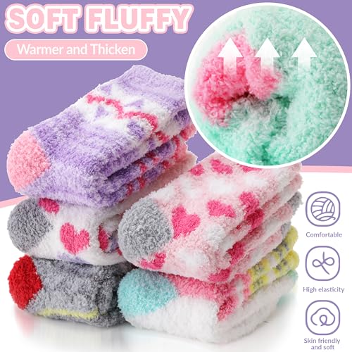 Image of Fuzzy Slipper Socks Thick Fluffy Warm Winter Cozy Plush Soft Sleep Home Socks for Women Men