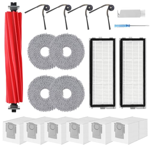 کیت تعویض لوازم جانبی برای Roborock QV 35A، ربات جاروبرقی QV 35S، 1 برس اصلی، 4 پارچه پاک کن، 2 فیلتر HEPA، 4 برس جانبی، 6 کیسه گرد و غبار، 1 ابزار تمیز کردن - 18 عدد