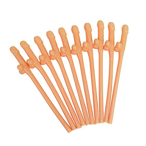 Spreezie Bachelorette Party Penis Straws 10 Pack Funny Gag Gift Novelty Party Favors Pecker Dicky Wedding Sip Bridal