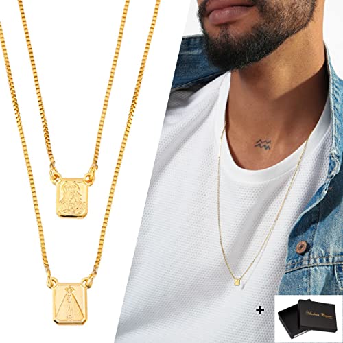 Escapulário Masculino Nossa Senhora Aparecida Banhado Ouro