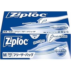 【小物整理にも】Ziploc ジップロック フリーザーバッグ M 90枚入 818円（9.1円/枚）（770円、8.6円/枚）！プライム会員は送料無料！