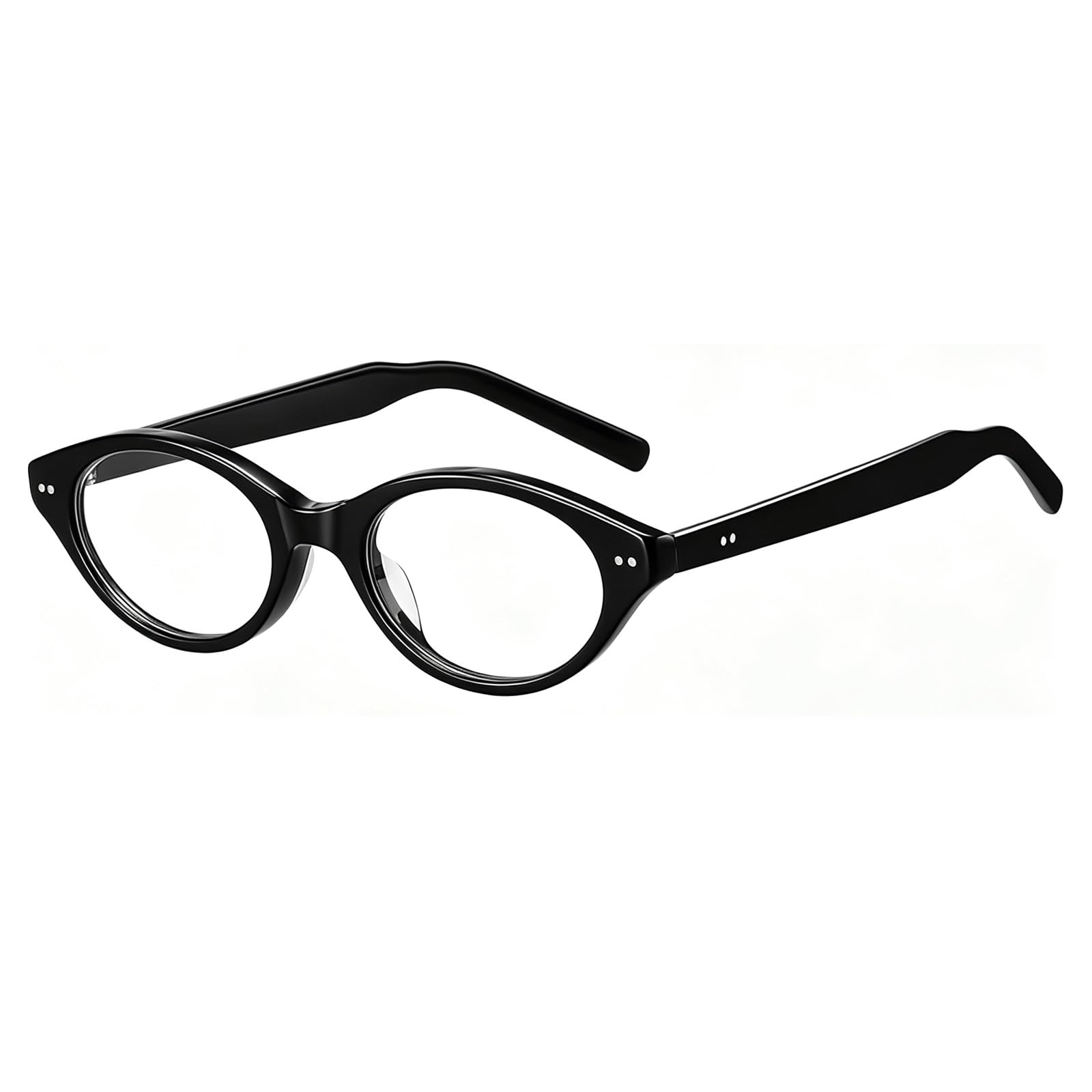 Montature for Occhiali ovali Occhiali Che bloccano la Luce Blu for Computer Occhiali da Vista Senza prescrizione in Acetato Lenti AC Leggere Unisex(Svart)