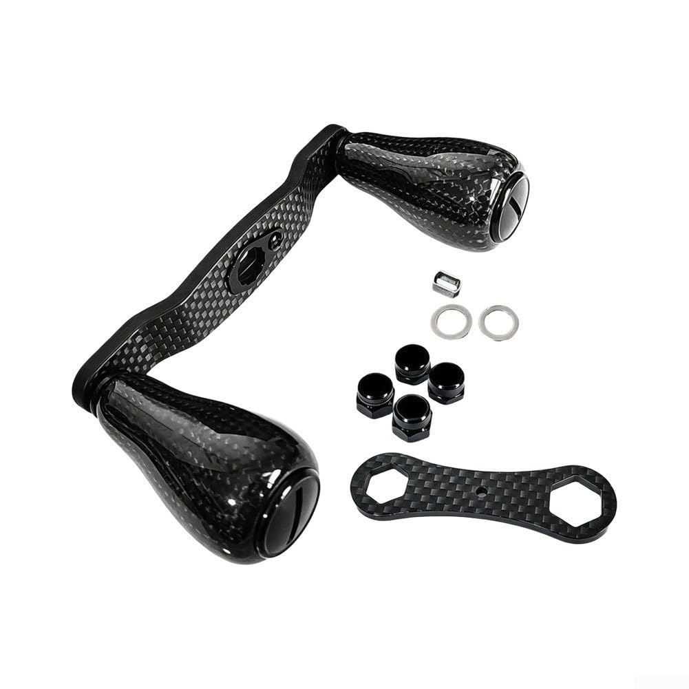 Uchwyt kołowrotka z włókna węglowego 114 mm do Daiwa do tatula do abu Carbon | Lekki splot węglowy, długość 114 mm, pasuje do daiwa do tatula, do abu dla garcia, uchwyt wędkarski basowy