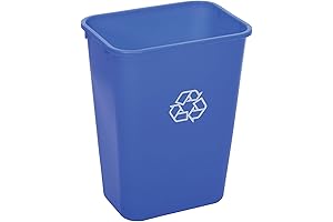 10.5 Gallon Kitchen Recycle Bin with Lid & Handle - Plastic Step...