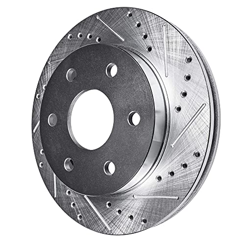 Image of Detroit Axle - Front Brake Kit for 2000 2001 2002 Dodge Dakota Durango | Drilled and Slotted Brake Rotors Ceramic Brake Pads Replacement 11.30 inch inch Rotors