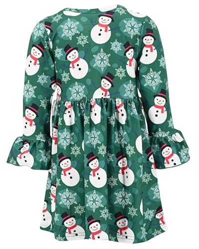 Image of Girls Long Sleeve Ruffled Dresses for Toddlers and Kids