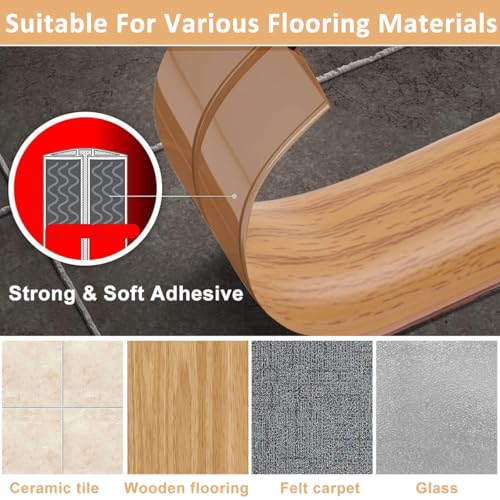 Image of Serplex 6.6Ft Self Adhesive Floor Cord Cover PVC Cord Hider Floor Cable Management Wire Protector Cover Soft Power Cable Protector for Offices,Gym,Exhibitions,Cable Cavity: 0.39 inch(W) X 0.27 inch(H),Brown