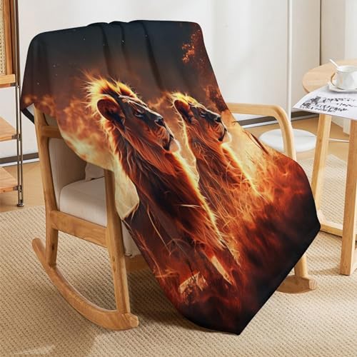 Manta de franela de león 100x130 cm suave para sofá 5
