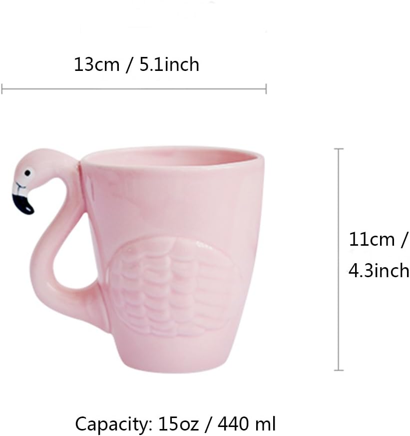 JointVictory Flamingo Coffee Mug Pink Tea Cup 15 Ounce Flamingo Cup Christmas Holiday Birthday Choice for Women,Wife,Mothers Day,Girlfriend,Grandma,Auntie (Mug) - Image 2