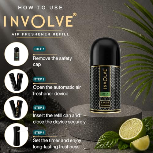 Image of Involve Luxe Combo - Gravity & Urban Fresh - Pack 2 | Automatic Room Fresheners Refill | 2200 Sprays Guaranteed | Lasts up to 60 Days (225ml * 2) | Automatic Home Fresheners | Long Lasting Fragrance