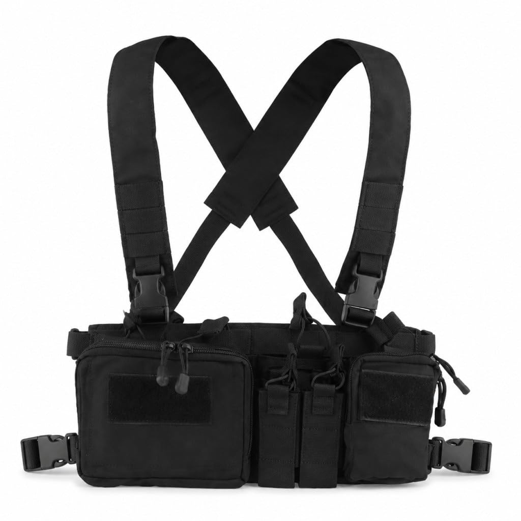 Chaleco Táctico Con Bolsa Quad 5,56 Mag, Accesorio Multiusos EDC
