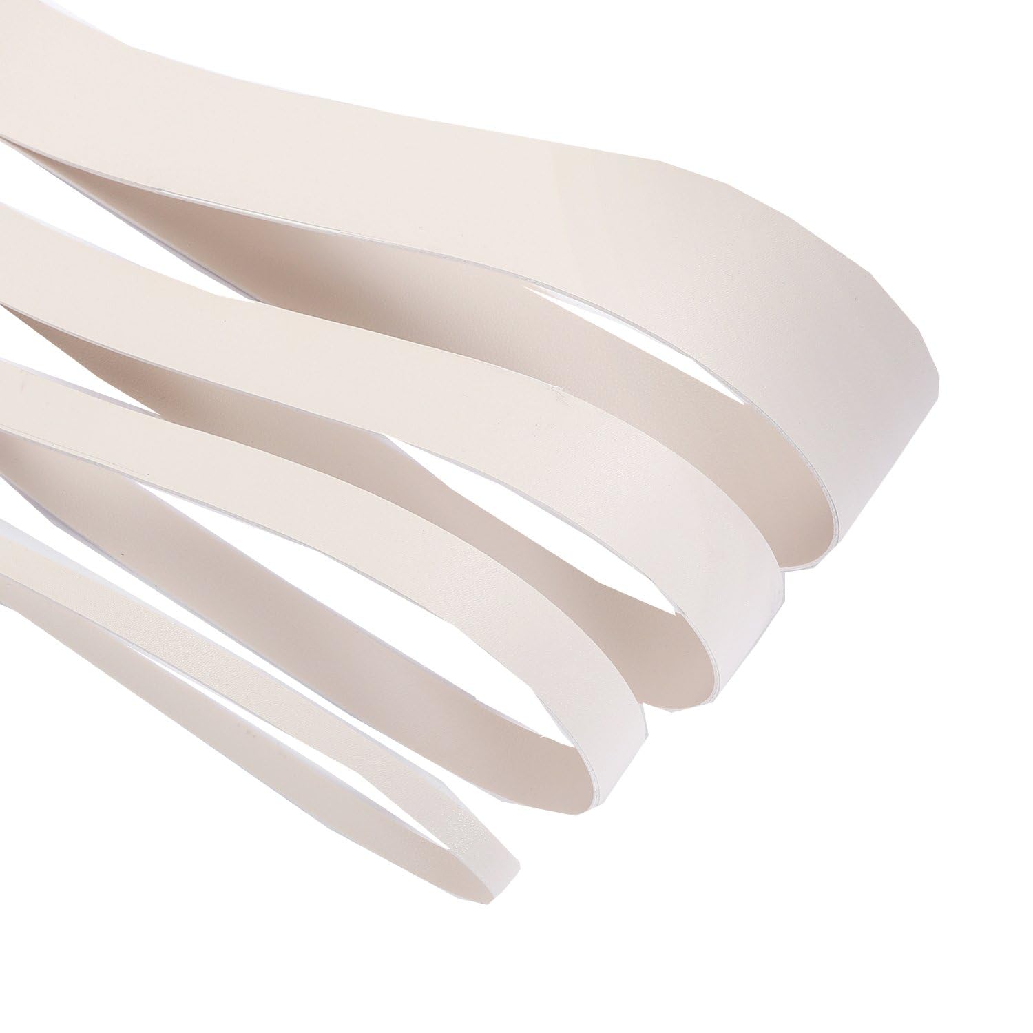 Faux Leather Strap Binding Ribbon Trim Double Sided Thick Trimming Flat Tape Cord in 15 Colors Strong Upholstery Strips 10mm 20mm 30mm 50mm. [Cream #103, 10mm - 18 Meters]