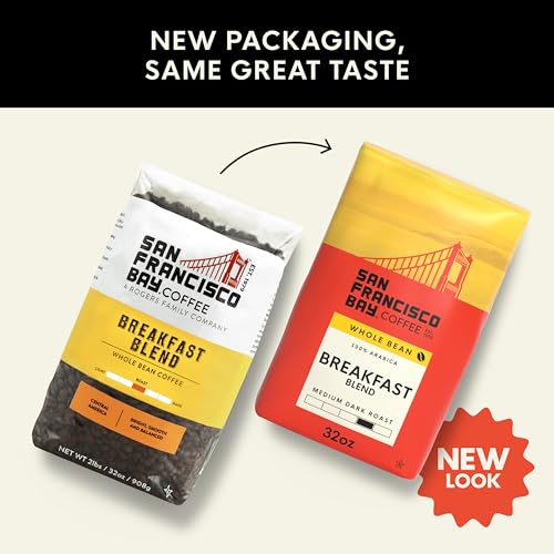 Image of San Francisco Bay Coffee - Medium Roast Whole Bean Coffee - Breakfast Blend (2 lb bag)