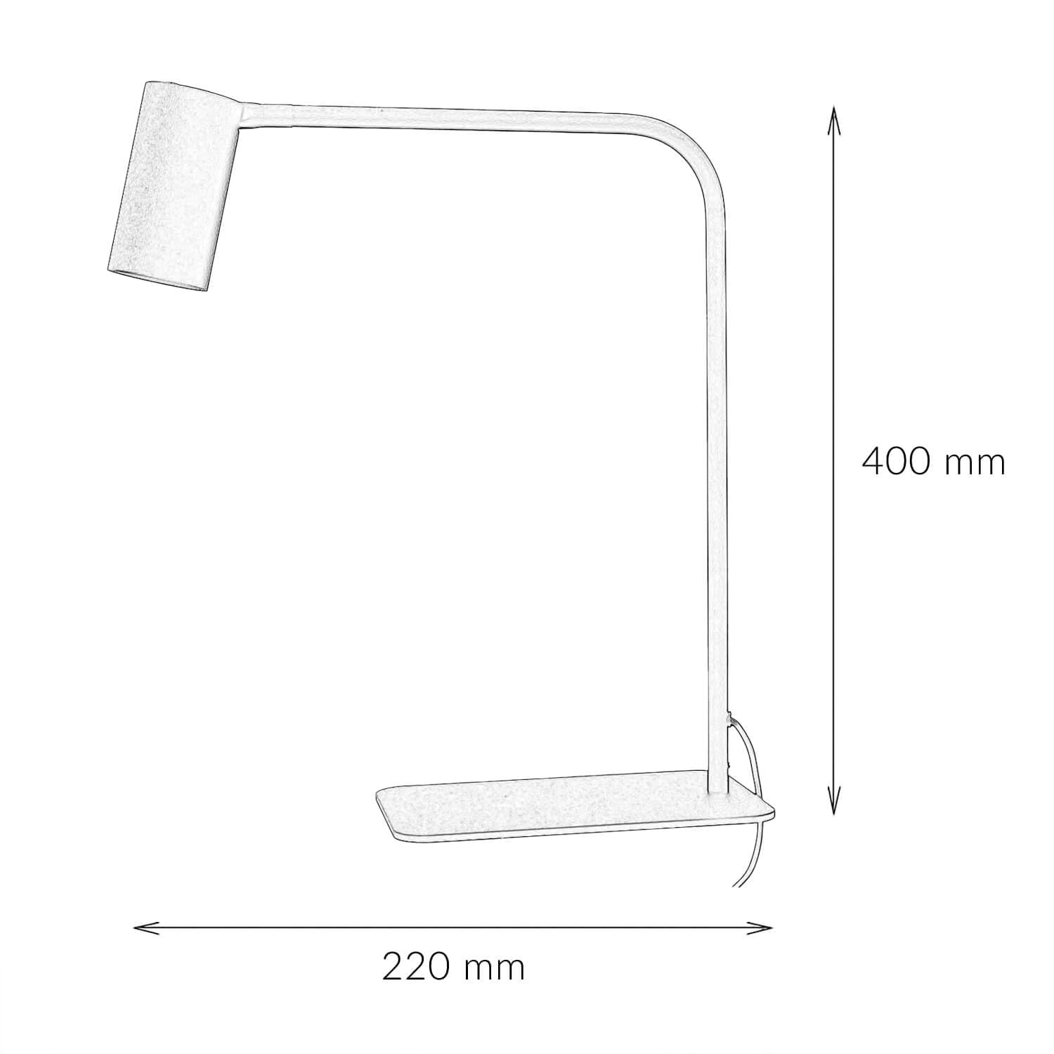 Licht-Erlebnisse Schreibtischlampe Schwarz, Tischleuchte mit Kabel, Leselampe Nachttisch, H:40 cm, GU10, schwenkbar, Schreibtisch, Nachtschrank, Tischleuchte