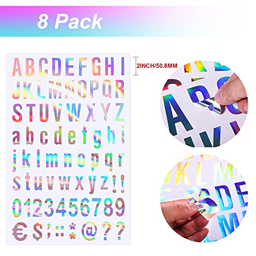 image for Zonon 8 Sheets Self Adhesive Vinyl Letters Numbers Kit, Mailbox Number