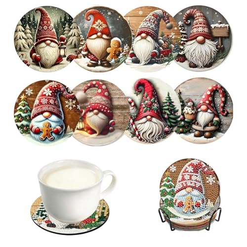 8 Stück Diamond Painting Untersetzer Weihnachten mit Halter,Diamant...