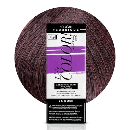 L'Oréal Technique Let's Color! Conditioning Gelee Permanent Hair Color - High Impact Multi-Dimensional Liquid Haircolor, Conditioning Formula, Smooth Application, Majestic Violet