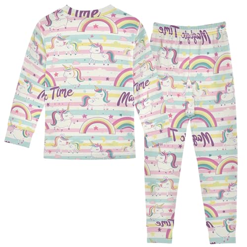ODAWA Unicorn Rainbow Stars Pastel Pajama Sets Footless 18M Matching Fall Pajamas2