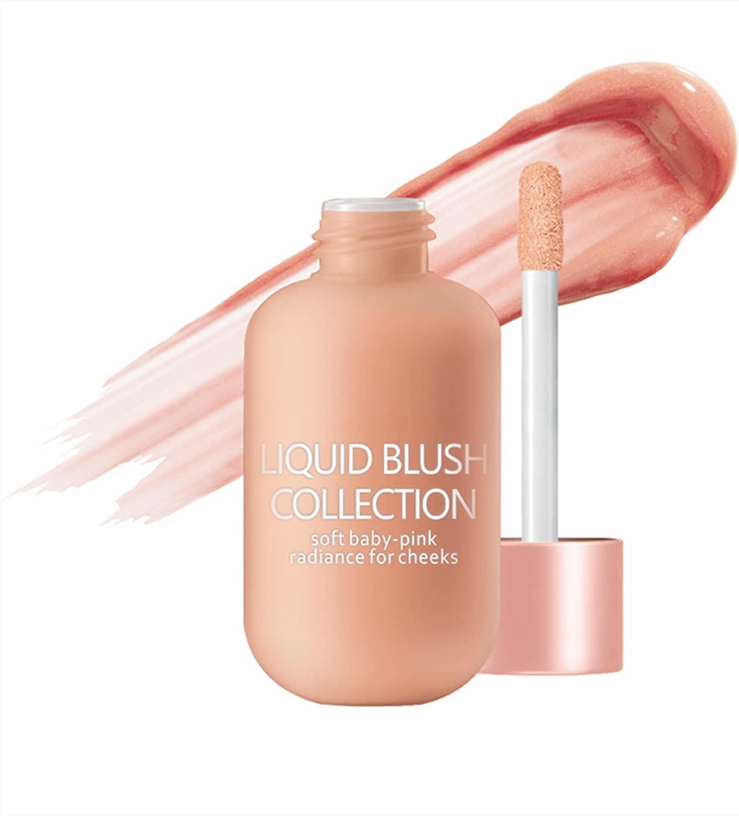 Small Peach Liquid Blush, Liquid Blush for Cheeks, Cream Blusher for Mature Skin, Weightless, Long-Wearing, Smudge Proof, Natural-Looking, Dewy Finish, Skin Tint Blush Makeup (03)