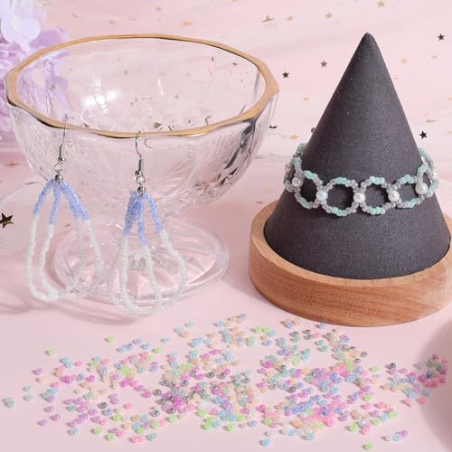 SUNNYCLUE 1 Box 9600Pcs Glass Seed Beads 2mm Mini Pony Beads 11/0 Small Pony Beads Seed Bead Bulk Round Pony Bead Waist Beads Glass Beads for jewellery Making Beading Kits DIY Bracelets Necklace - Image 4