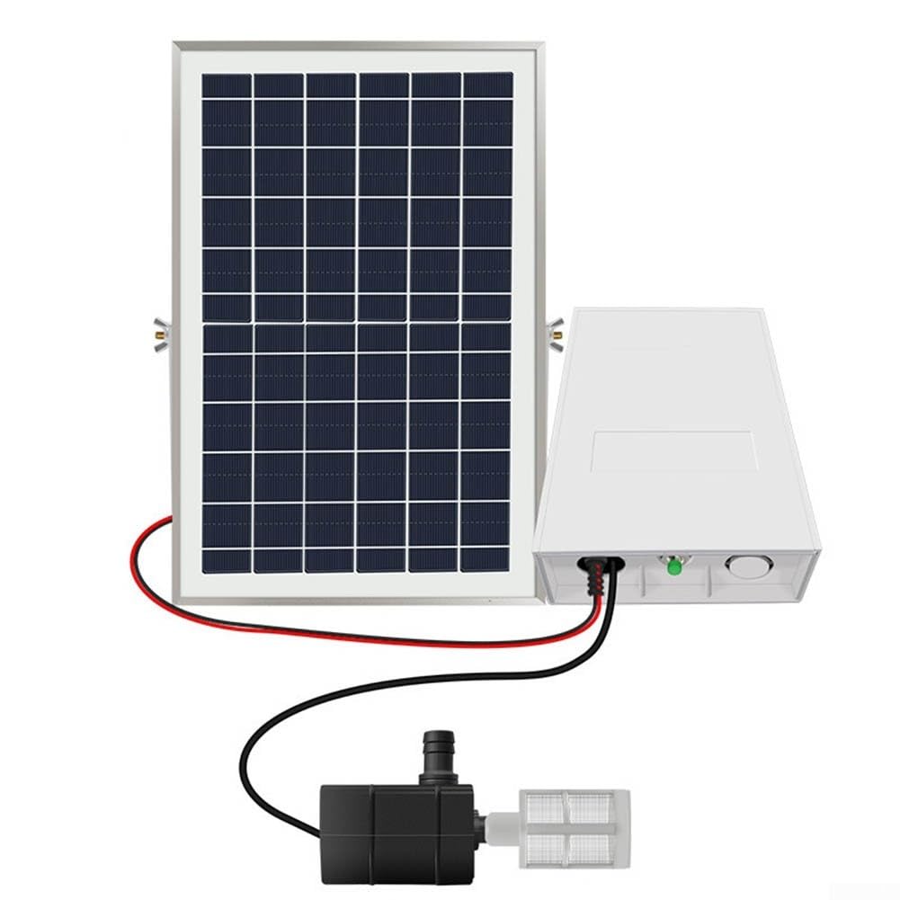 Fontana solare con batteria di riserva, sistema di aerazione per laghetto da giardino, kit di ossigeno per acquari e filtro per laghetto, circolatore d'acqua all'aperto per uccelli (9 V, 10 W, 2600