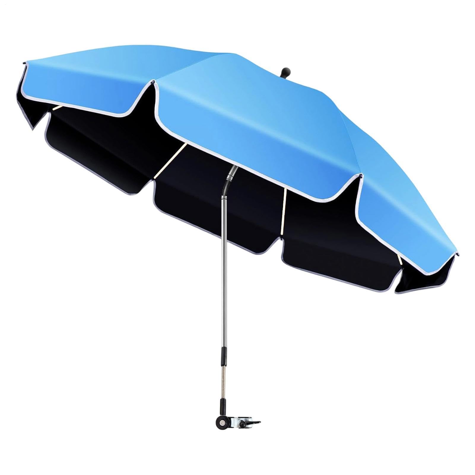 Générique Parasol na krzesło z zaciskiem, obrotowa osłona zatrzaskowa 360°, ochrona przed promieniowaniem UV, parasola wędkarska z klipsem | Na kemping na świeżym powietrzu, na plażę, do ogrodu