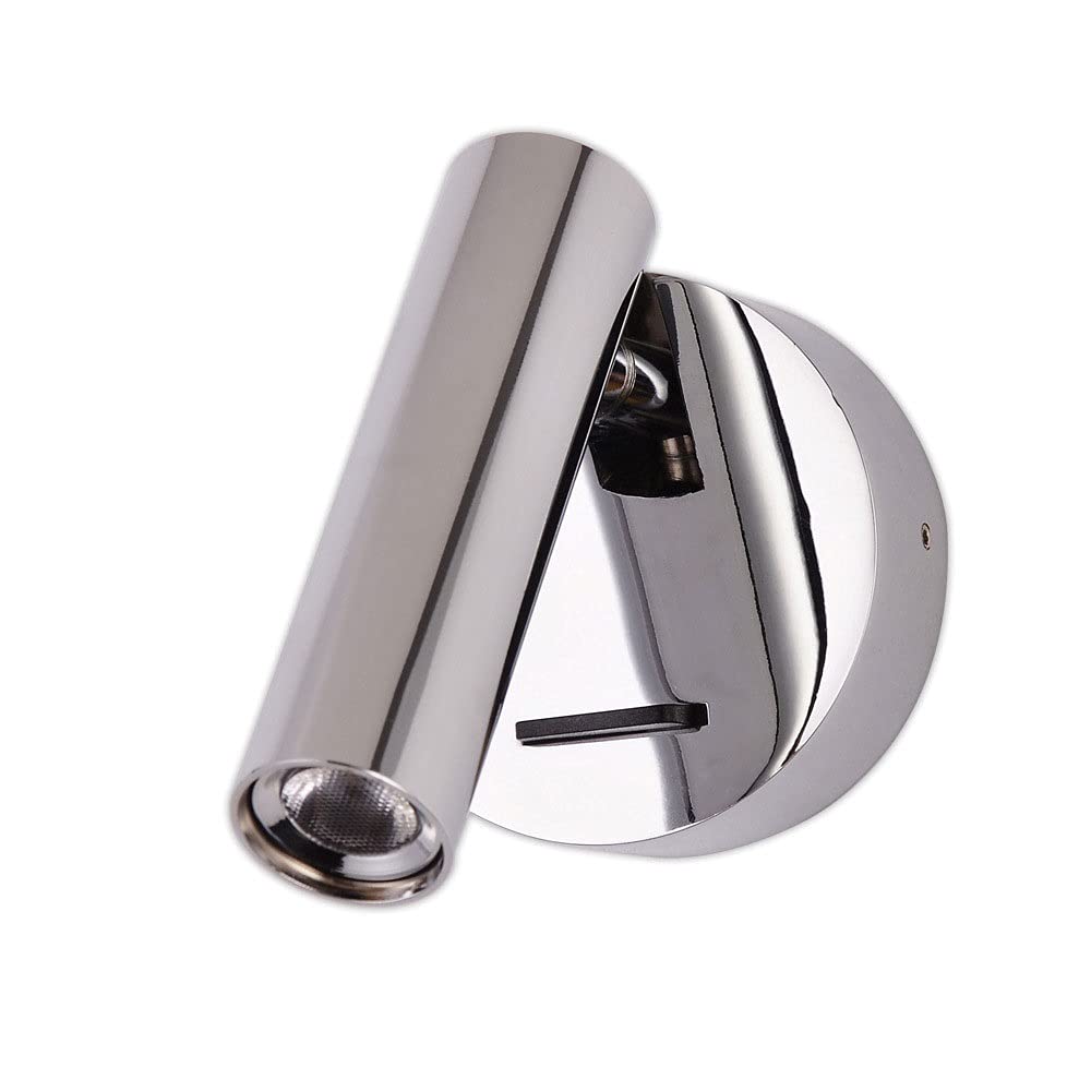 Foco LED de Pared Moderno, Giratorio y Ajustable con Interruptor para Pasillo, Cocina, lámpara de Pared Individual de 120 LM, luz Blanca cálida de 3000 K.,