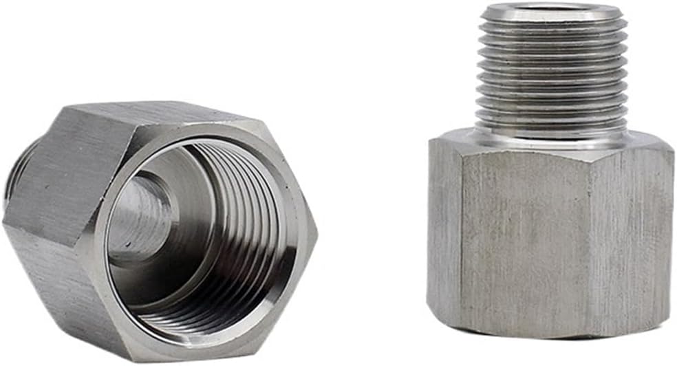 1/8"1/4"3/8" 1/2" BSPT Male to Female Thread Tube Connector 304 Stainless Steel Reducing Hexagonal Pipe Joint(1l4 inch,1l4 inch)
