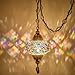 DEMMEX Authentic Turkish Mosaic Plug-in Swag Pendant Light Fixture, Large 6.5
