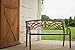 Leigh Country Metal Outdoor Bench, Fleur-de-Lis Design, Decorative Patio Seating for Porch/Deck