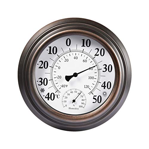 【Celsius e Fahrenheit】 Questo igrometro digitale da giardino simultaneo con visualizzazione della temperatura Celsius e Fahrenheit.