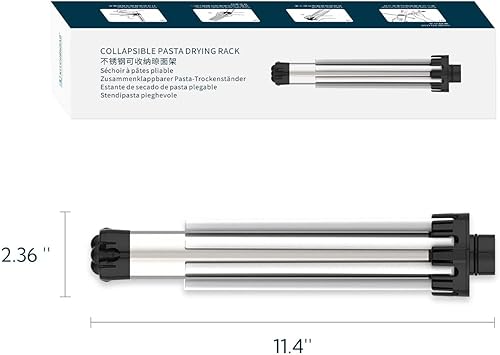 Miniatura 8 de KITCHENDAO Collapsible Pasta Drying Rack, Compact for Easy Storage, Quick Set up, Foldable Pasta Dryer Rack Spaghetti Noodle Hanger, Detachable for