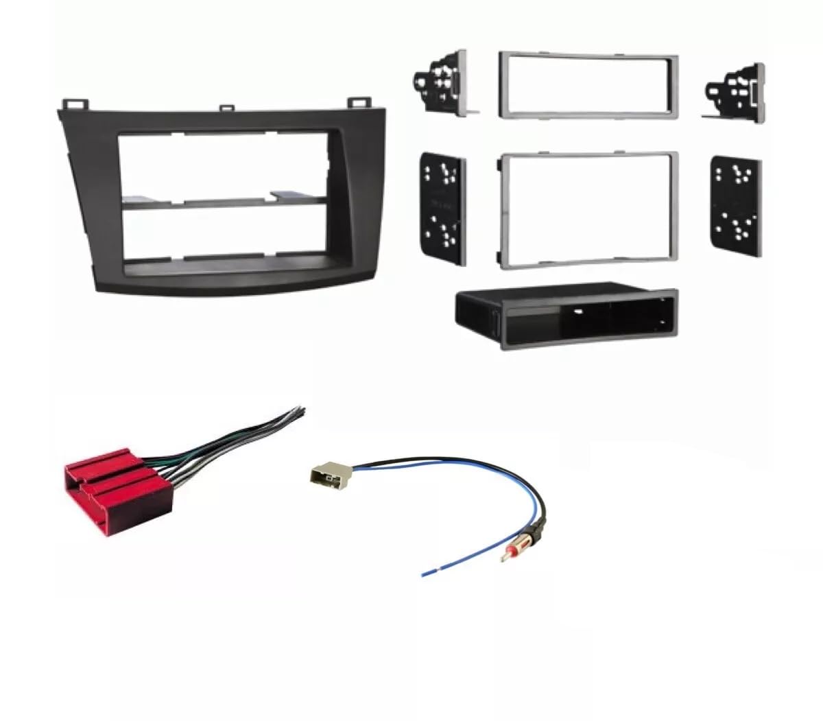 ASC Audio Car Stereo Radio Dash Install Kit, Wire Harness, and Antenna