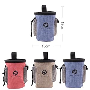 Pet Treat Pouch Dog Training Bag with Belt Carries Pet Toys Treats Sport Running Drawstring Waist Bag Poop Bag Dispenser, Red