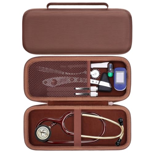 Image of Brown Stethoscope Case for 3M Littmann,MDF, ADC, Omron