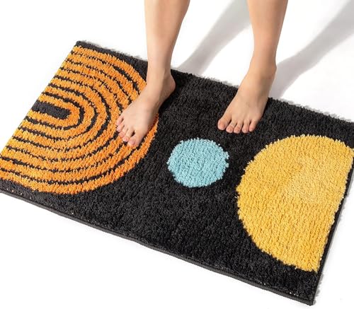 Image of AAZEEM Mat Rugs Non-Slip Abstract Bath Rugs Cute Mat Washable for Tube|Rectangular Door Mat for Home |Drawingroom |Easy Clean Indoor and Outdoor Floor Mat |Super Absorbent |Yellow|16 inchx24 inch & 20 inchx32 inch |