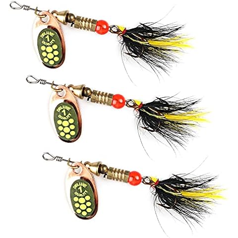 3 Pcs Hard Metal Spinner Kit for Fishing Cover