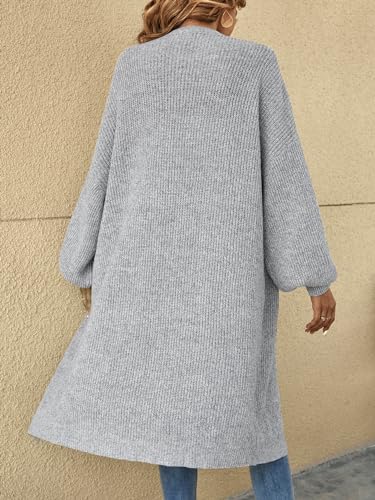 Womens Cardigan Drop Shoulder Ribbed Knit Cardigan Casual3