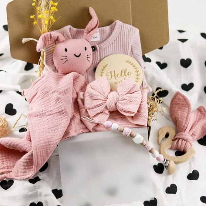 Hesan World Baby Gift Basket, Baby Girl Gift, Baby Gift for Girls, Baby Gift Basket for New Mom, Baby Gift Sets, New Mom Gifts for Women, Baby Girl Newborn Essentials.