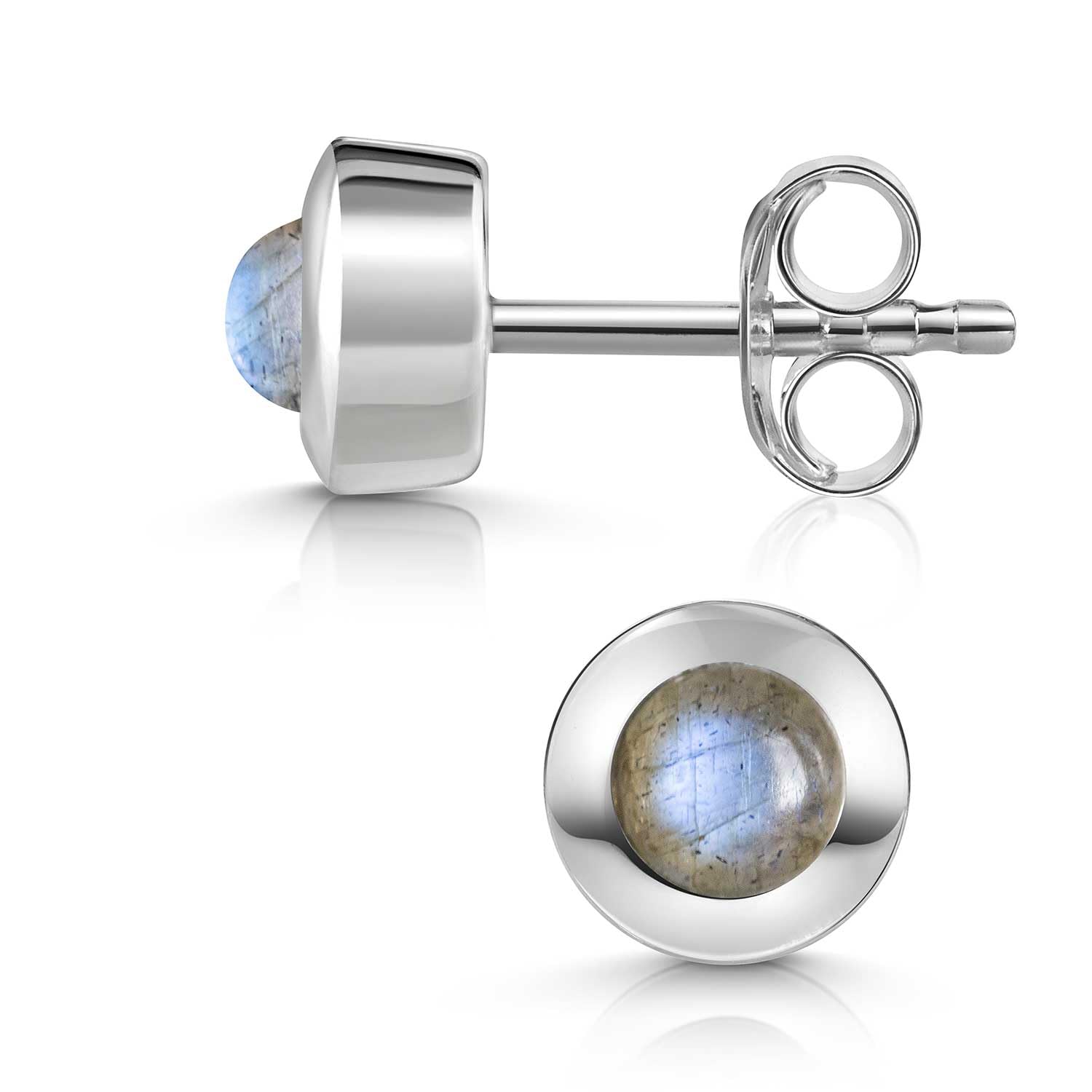MATERIA by Matthias Wanger Runde Damen Ohrstecker Silber 925 mit verschiedenen Edelsteinen