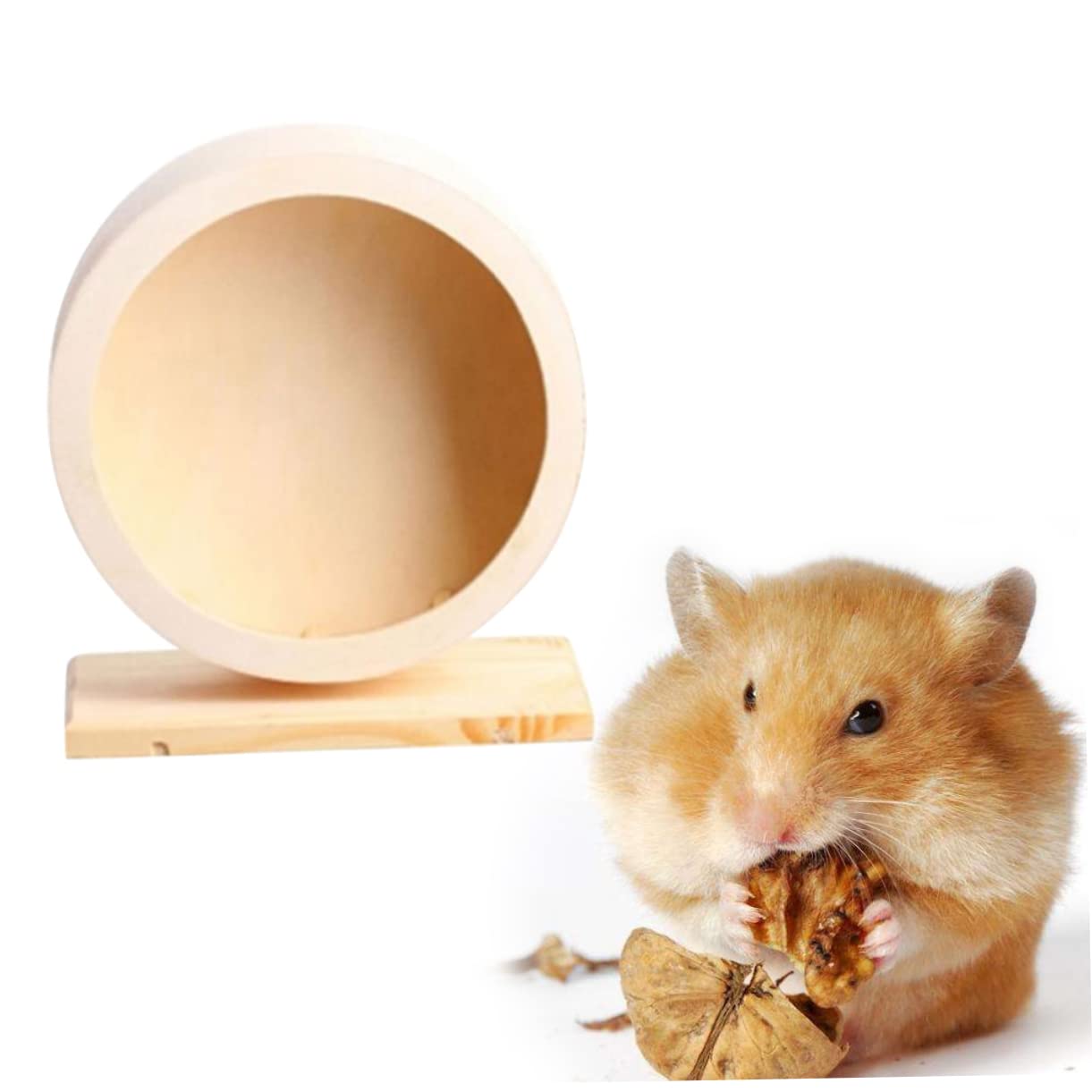 Beavorty Roue de Course pour Animaux de Compagnie Roue de Jogging pour Hamster en Bois pour Petit Animal Hamster Silencieux d'exercice pour Jouet Coureur Support