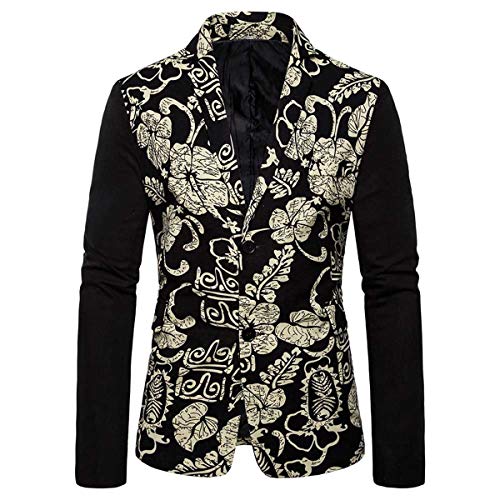 AOWOFS Men's Casual Button Slim Fit Blazer Ethnic Style Party Fashion Dress Suit Jacket